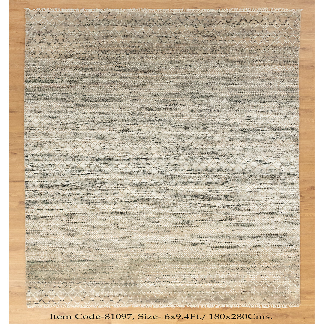 Wool Silk Indo Savannah Diamond Pattern Rug